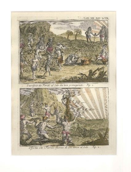 Offers and sacrifices to the Sun among the Floridians by Gianfrancesco Pivati - Old Master Artwork