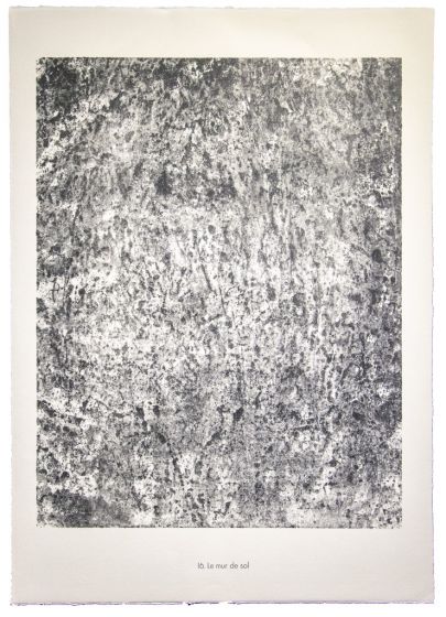 Le mur de sol is an original lithograph on watermarked paper "Arc". Abstract composition by the French artist Jean Dubuffet. From the album of "Sols, Terres" (1953-1959). In excellent conditions.