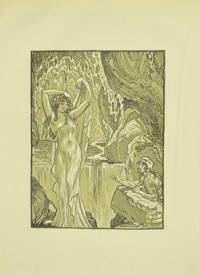 The Vestal And The Waterfall by Ferdinand Bac - Modern Artwork 