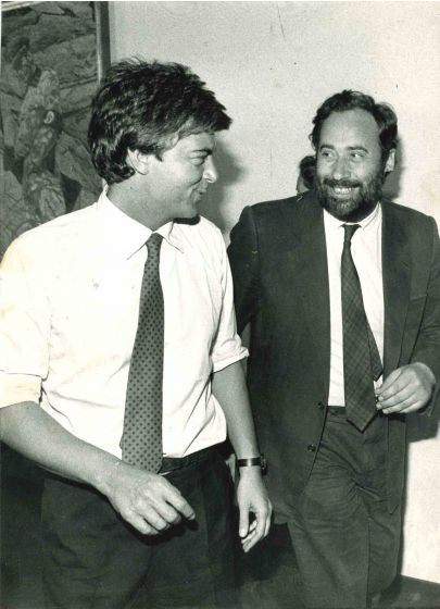 Claudio Martelli and Ottaviano Del Turco - Vintage Photograph