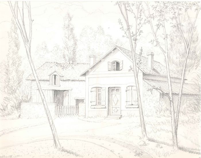 Countryside maison, Drawing, Modern