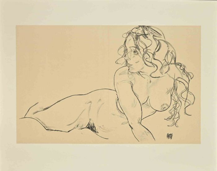 Reclining  Nude With Raised Torso