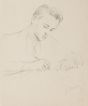 "Portrait" 1949's is an original drawing in pencil on paper, realized by Jean Roch Collon (1894-1951)