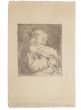 " Woman with baby in her arms" is an original drawing in etching technique, realized by an Anonymous Artist of the XX Century . 