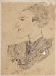 "Portrait" is an original ink drawing on cardboard, realized by an Anonymous French Artist of the XX Century . 