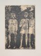 Girls is an original print in Etching technique on ivory-colored paper, realized by Franco Gentilini (Italian Painter, 1909-1981), in Second Half 20th Century.