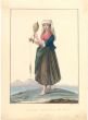 Michela De Vito, Costume napolitano del borgo di Chiaja, Watercolour, hand-signed, 1820 c.a., Artwork, traditional costumes, Folk, Old Masters,  Napolitan, woman