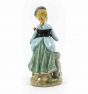 Vintage Porcelain Sculpture of Lady with dog