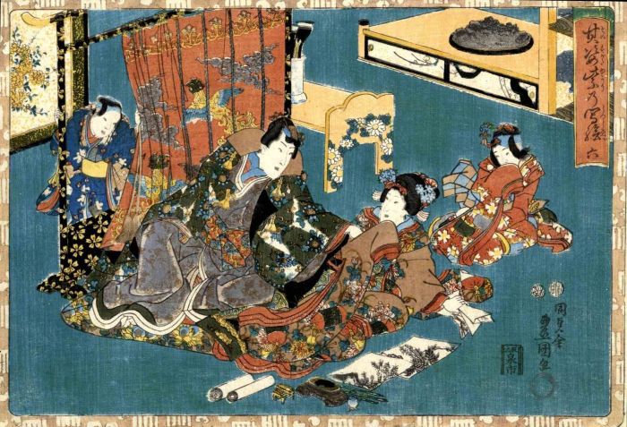 Plate from  Faithful Images of the Radiant Prince Genji 