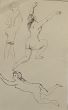 "Figures Studies"  is an original China ink drawing on ivory-colorated paper by Anonymous French Artist of XX Century.
