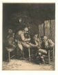 Scène de Bistrot by an anonymous after Adrian Van Ostade - Old Masters Original Print