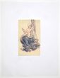 "Woman Figure"  is an original erotic ink and colored pastels drawing on ivory-colored paper, glued on white paper, realized by Anonymous Artist of the XX Century.