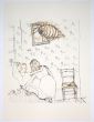 The Insect is an original print in Etching and drypoint technique on ivory-colored paper, realized by Anonymous Artist, in Mid 20th Century.
