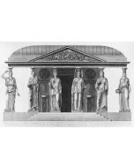 G.B.Piranesi, Group of Caryatids with the dedication to Henry Hope, 1778.G.B. Piranesi, Francesco, cariatidi, Artworks, etching, engraving, Old Master, Goya, rembrant, Roman Antiquity, Neoclassicism, forniture, plate, 