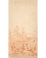 Resting on the Battlefield by Verdussen - Old Masters Original Drawing