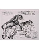 Horses in Love by Antonio Ligabue - Contemporary Artwork