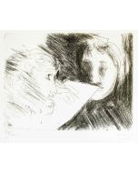 Giacomo Manzù, Artwork, Modern Art, Etching, Touchstone Suite, Italian Art, Artist and Model
