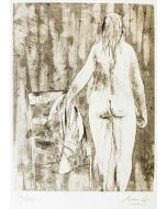 Giacomo Manzù, Artwork, Modern Art, Etching, Touchstone Suite, Italian Art, Print, Model with chair