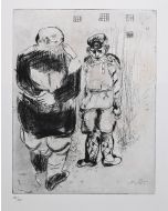 L'Homme sans Passeport Devant le Capitaine Ispravnik by Marc Chagall 