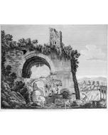 Luigi Rossini, Veduta dei Condotti dell'Aqua (..) in Tivoli. Rome, 1825, Luigi Rossini, Tivoli, Rome, Architecture, Ruins, Landscape, Roman, Villa, Palace, Neoclassicism, Old Masters, Artworks, Etchings, Engraves, Archeology, Monuments, Piranesi, Channel,
