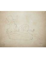 Smoking in the Tub by Jean Cocteau - Surrealist Artwork