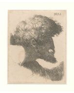 Male Portrait by an anonymous artist of XVII century - Old Masters Original Print