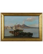 View of Naples  with Vesuvio - SOLD