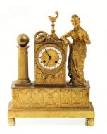 Antique French Gold Plated Bronze Shelf Clock By Anonymous