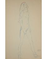 Nude of a Young Girl (Red and blue pencil) - SOLD