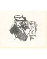 Two Men with an Illustration by Auguste Lepère - Modern Artwork
