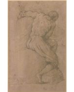 Sitting Male Nude by an Anonymous of the XVII century - Old Masters Artwork
