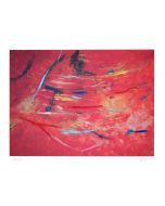 Red Composition by Martine Goeyens - Contemporary Artwork