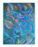 Abstract Flowers by Martine Goeyens - Contemporary Artwork