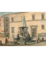 Roman Fountains by an Italian anonymous artist of XIX century - Old Masters Artwork