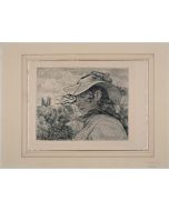 Bildnis mit florentiner Hut. by Hans Thoma - Modern Artwork