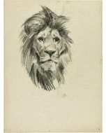 Head of lion and Tiger by Wilhelm Lorenz - Modern Artwork