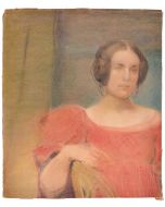 Woman in red by Anonymous - Modern artwork