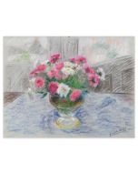 Fleurs dans un vase by Giselle Halff - Modern Artwork
