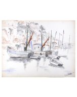 Les bateaux by Giselle Halff - Modern Artwork