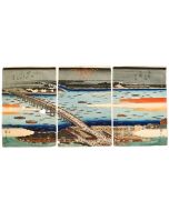 Evening Cool at Ryogoku Bridge - From Famous view of the Eastern Capital by Utagawa Hiroshige - Modern Artwork