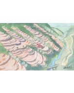 Pink Landscape by Jean-Raym Delpech- Modern Artwork