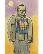 Self-Portrait with heart - Contemporary Artwork