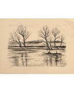 River by Pierre Frachon-Forcade - Modern Artwork