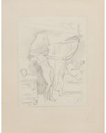 "Drawings" is an original drawing in tempera on paper, realized by Gabriel Guèrin. (FRONT OF THE DRAWING)