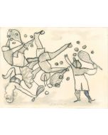 Tennis Player by Mino Maccari - Contemporary Artworks