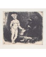 The Girl is an original Vintage Offset Print on ivory-colored paper, realized by Franco Gentilini (Italian Painter, 1909-1981), in Late 20th Century.