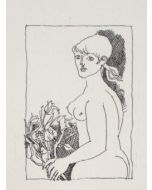 The Girl is an original Vintage Offset Print on ivory-colored paper, realized by Franco Gentilini (Italian Painter, 1909-1981), in Late 20th Century.