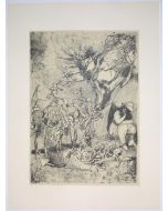 Garden is an original Vintage Offset Print on ivory-colored paper, realized by Franco Gentilini (Italian Painter, 1909-1981), in Late 20th Century.