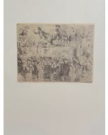 Figures is an original Vintage Offset Print on ivory-colored paper, realized by Franco Gentilini (Italian Painter, 1909-1981), in Late 20th Century.