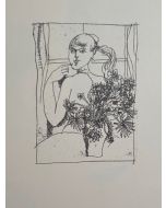 Figures is an original Vintage Offset Print on ivory-colored paper, realized by Franco Gentilini (Italian Painter, 1909-1981), in Late 20th Century.